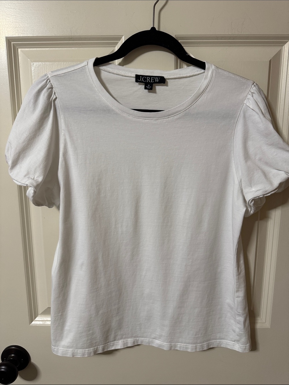 J. Crew White Puff-Sleeve Crewneck Tee